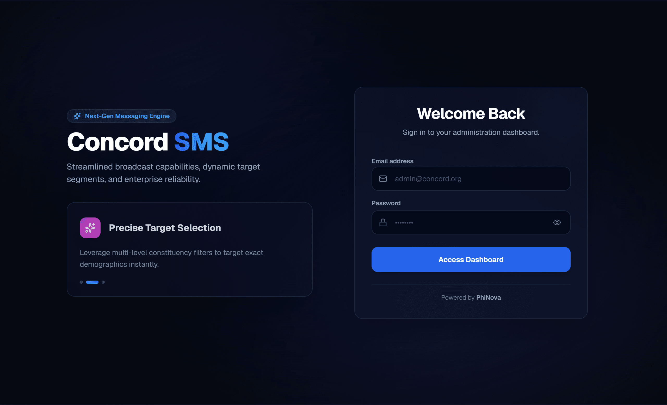 login page
